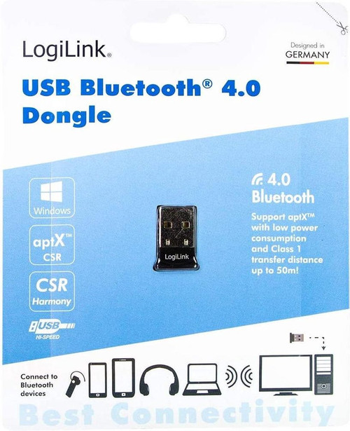 USB Bluetooth Stick USB2.0 V4.0 Class 1 LogiLink Tiny Black BT0015