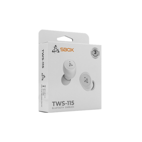 EARBUDS Earphones+microphone SBOX Bluetooth EB-TWS115 White