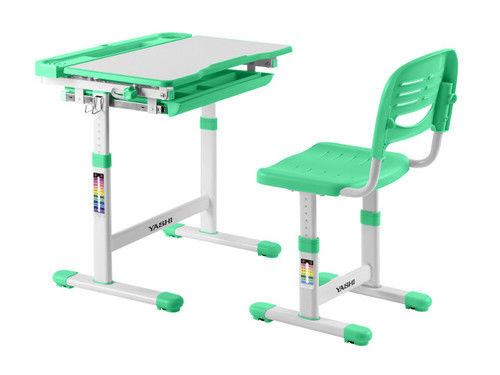 Yashi kids desk and chair set w/green CY10