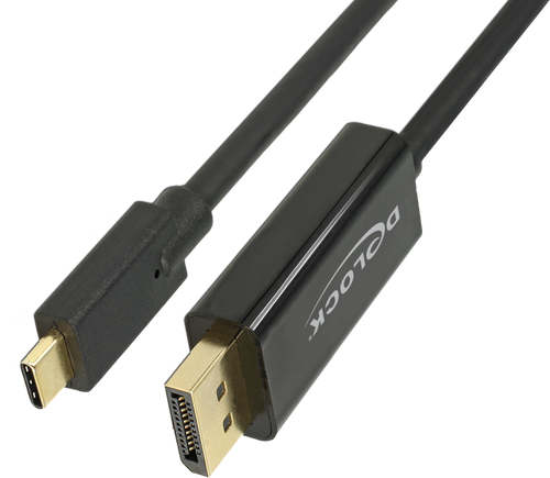 DP-TypeC DeLock DisplayPort 1.2 > USB-C (ST-ST) 2m Cable 4K 85256