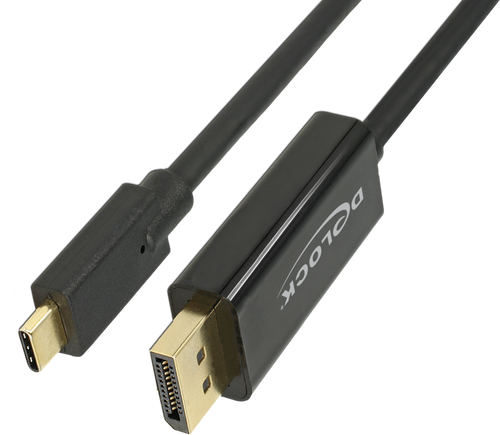 DP-TypeC DeLock DisplayPort 1.2 > USB-C (ST-ST) 2m Cable 4K 85256