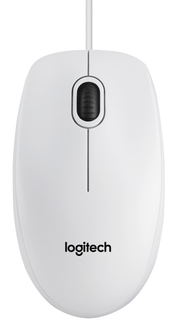 Logitech Mouse Wired B100 optical USB White 910-003360 Logitech Mouse Wired B100 optical USB White 910-003360