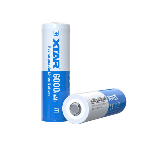  Xtar 21700 6000mAh 10A Rechargeable Lithium Battery (Protected Button Top)