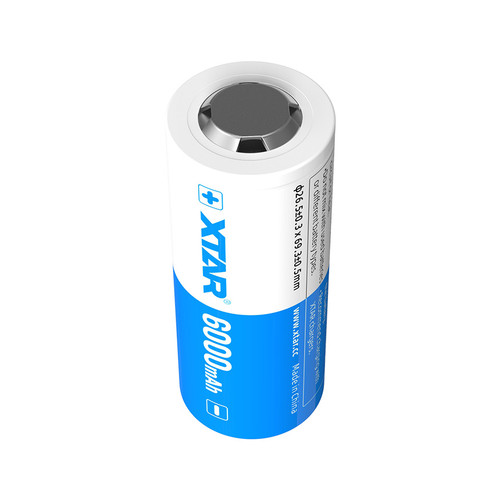 Xtar 26650 6000mAh 10A Rechargeable Protected Lithium Battery (Button Top)