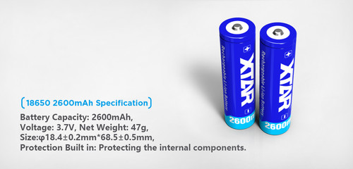 Xtar 18650 2600mAh Rechargeable Lithium Battery