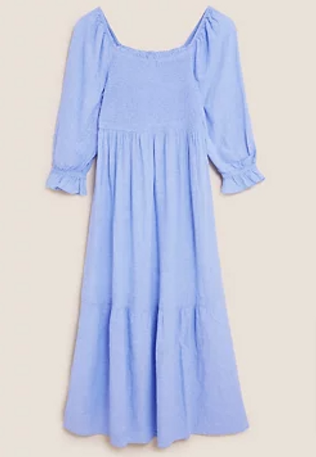 Women's Skyblue Linen Mini Dress