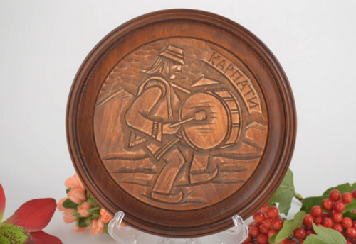 Wood plate handmade wall plate Wood plate handmade wall plate