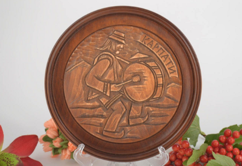 Wood plate handmade wall plate