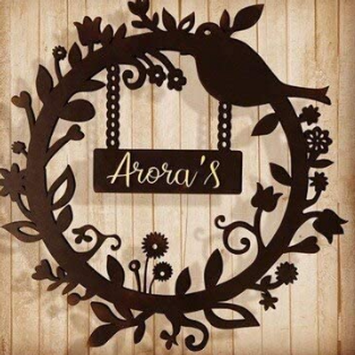 Personalized Round Wooden Name Plate Personalized Round Wooden Name Plate