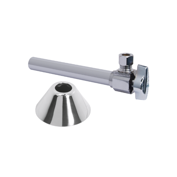 CS40BX-BRL - Brasscraft CS40BX-BRL - 1/2 Sweat x 3/8 OD Compr. Angle Stop w/ Extension and CS40BX-BRL - Brasscraft CS40BX-BRL - 1/2 Sweat x 3/8 OD Compr. Angle Stop w/ Extension and