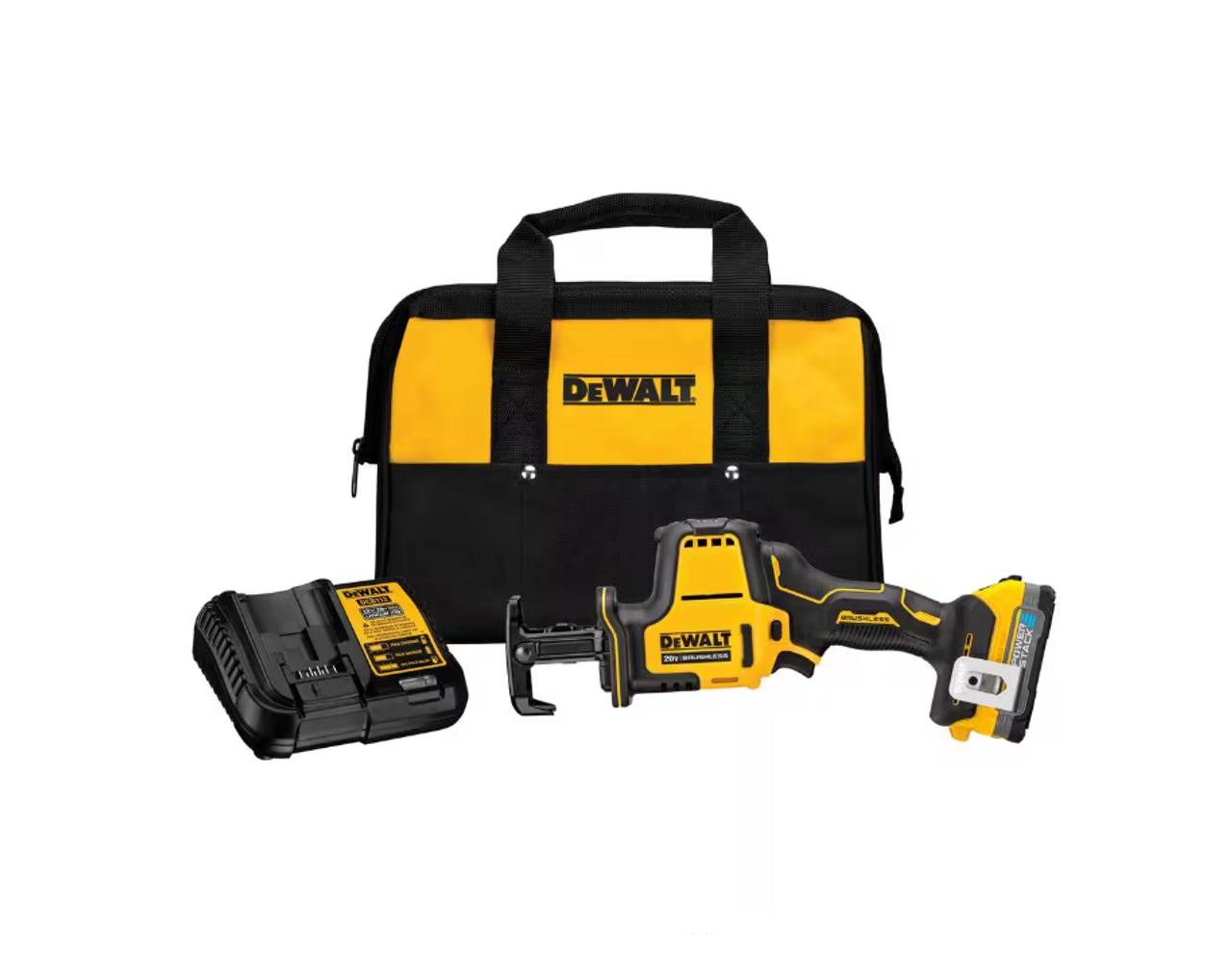 Dewalt DCS369E1 20V MAX Atomic Compact Series Brushless Reciprocating Saw  Kit (Battery  Charger)