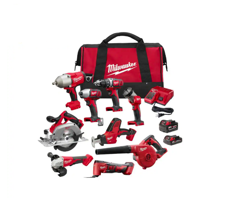 Milwaukee 2697-29 M18 9-Tool Cordless Combo Kit with Drill/Driver
