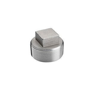 Merit Brass K417-64 4" Stainless Steel T304 Threaded Square Head Cored Plug (150 PSI)