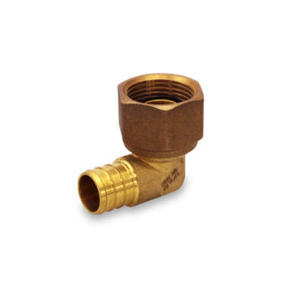 Everflow PFSL3434-NL 3/4" PEX X 3/4" FIP Swivel Brass Elbow With Brass Nut (Lead Free)