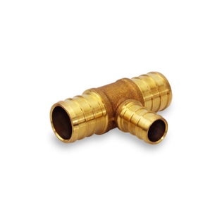 Everflow PXRT1013-NL 1" X 1/2" X 3/4" PEX Brass Reducing Tee (Lead Free)