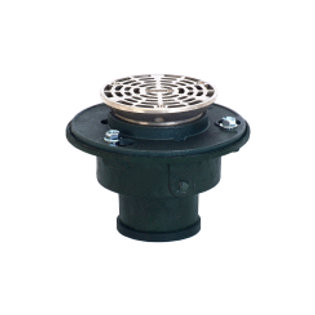 Josam FD-313-Z 3" No Hub Floor Drain With 5" Adjustable Nikaloy Strainer With 1/2" Trap Primer Connection
