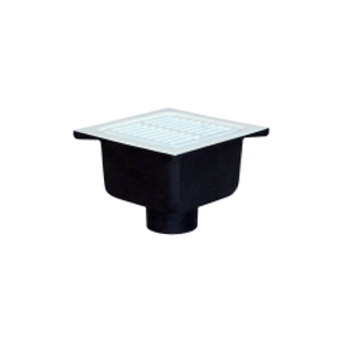 Josam FS-120 12" X 12" X 6" Cast Iron Floor Sink With 1/2" Grate 3" Pipe Size