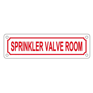 2" X 7" Sprinkler Valve Room Aluminum Sign