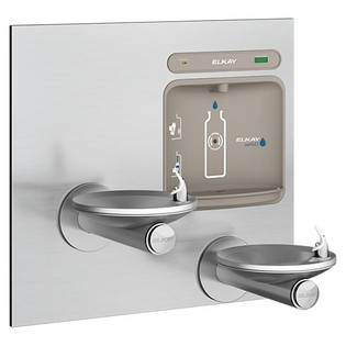 Elkay LZWS-EDFPBM117K ezH2O Bottle Filling Station with Bi-Level Integral SwirlFlo Fountain Filtered Non-Refrigerated Stainless