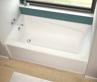 Maax 106172-R-000-001 Exhibit 6036 IFS Acrylic Alcove Right-Hand Drain Bathtub in White (59 7/8" x 36" x 18")