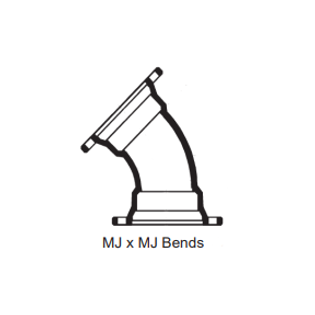 Sigma XMB345 3" Ductile Iron C110 MJ X MJ 45° Elbow Mechanical Joint Fitting