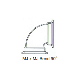 Sigma DMB690 6" Ductile Iron C153 MJ X MJ 90° Elbow Mechanical Joint Fitting