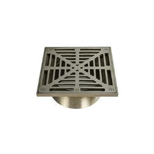 Sioux Chief 862-45LNQ 5" Square Nickel Bronze Adjustable Light Duty Strainer With 4" MIP Connection