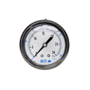 Boshart PG25CBM-30-GNL 2 1/2" Center Back Mount Pressure Gauge 304 Stainless Steel Brass Liquid (Lead Free)