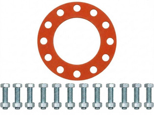 Everflow FGF10R-B 10" Red Rubber Full Face Gasket With Bolt & Nut Set