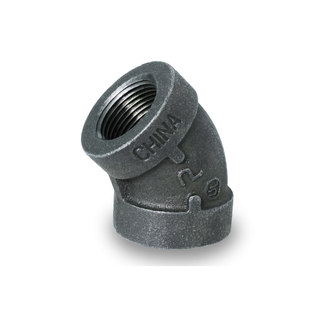 Everflow BXFL0100 1" XH Black Malleable 45° Elbow Class 300