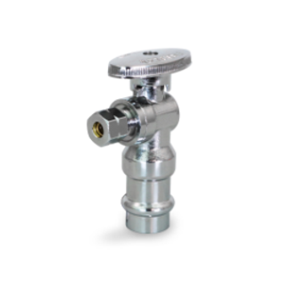 Everflow P-81212PR-NL 1/2" Press X 3/8" OD Compression 1/4 Turn Press Angle Stop (Lead Free)