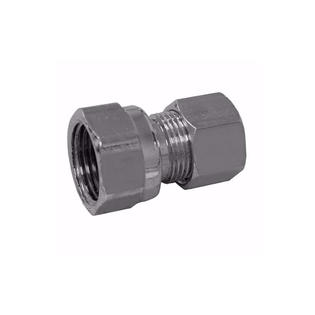 Midland 00666-0608 3/8" Compression X 1/2" FIP Chrome Plated Brass Coupling