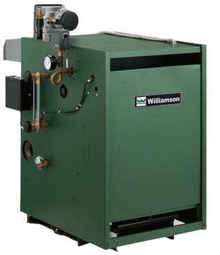 Williamson GSA-150-N-IP-S1. 150K BTU, Natural Gas, Intermittent Pilot, Probe LWCO Includes Damper and Draft Hood, Steam Boiler