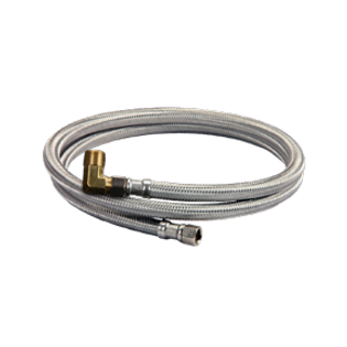 Everflow 27772PR-NL 72" Stainless Steel 3/8" Compression Braided Dishwasher Connector With Brass Elbow