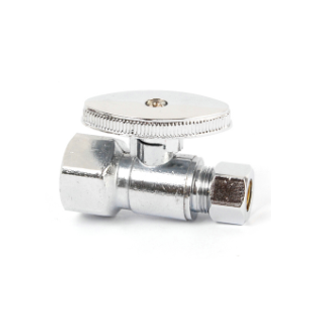 Everflow 82138PR-NL 3/8" FIP X 3/8" OD Compression 1/4 Turn Straight Stop (Lead Free)