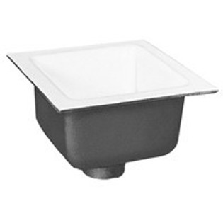Zurn FD2375-NH3-H 12" x 12" Acid Resisting Enamel Coated Floor Sink with 3" No-Hub Connection and 6" Sump Depth