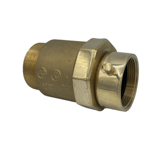 Wilson & Cousins HF325M-NYCORP-PB - 3" MNPT X 2 -1/2" NST Hose Swivel Male Check Snoot, Polished Bronze (NYC-Compliant)