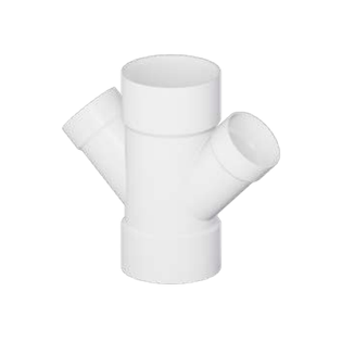 Tigre 36-737 6" Solvent Weld Double Wye (H X H X H X H) SDR35 SW