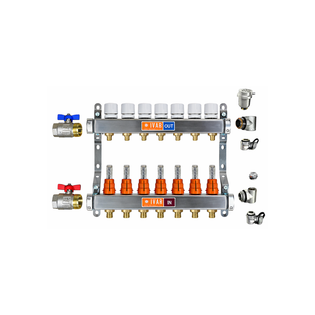 IVAR 503207MNAK1 1" Stainless Steel 7 Port Hydronic Manifold Kit