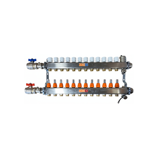 IVAR 514212MNAK1 1-1/4" Stainless Steel 12 Port Hydronic Manifold Kit