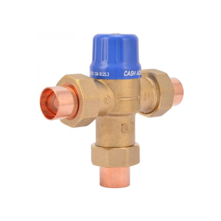 Cash Acme 24502 HG110-D 3/4" Thermostatic Mixing Valve Sweat w/ Integral Checks 95-120°F LF
