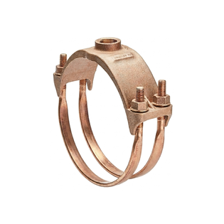 Mueller BR2S0899CC075 Double Strap Service Saddle 8" x 3/4" CC Brass Body Stainless Steel Straps