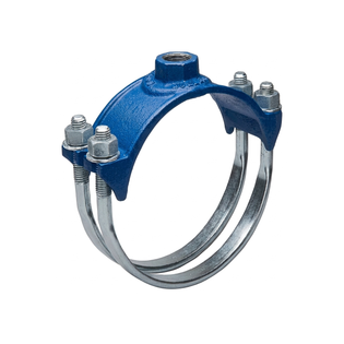 Mueller DR2A1262CC200 Double Strap Service Saddle 12" x 2" CC Ductile Iron Body Nylon Coated Steel Straps