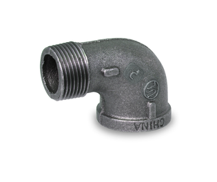 Everflow BMSN0400 4" Black Malleable 90° Street Elbow