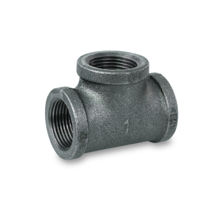 Everflow BMTE0212 2 1/2" Black Malleable Tee