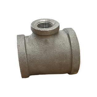 Everflow BMRT2018 2" X 1 1/2" X 1 1/4" Black Malleable Reducing Tee