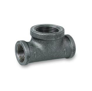 Everflow BMBT1001 1" X 1" X 1 1/2" Black Malleable Bullhead Tee