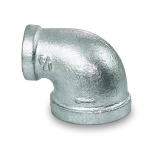 Everflow GMRL0121 1/2" X 1/4" Galvanized Malleable 90° Reducing Elbow