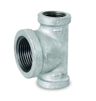 Everflow GMBT0340 3/4" X 3/4" X 1" Galvanized Malleable Bullhead Tee