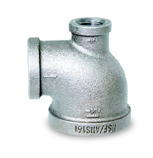 Everflow GMRT1006 1" X 3/4" X 1/2" Galvanized Malleable Reducing Tee